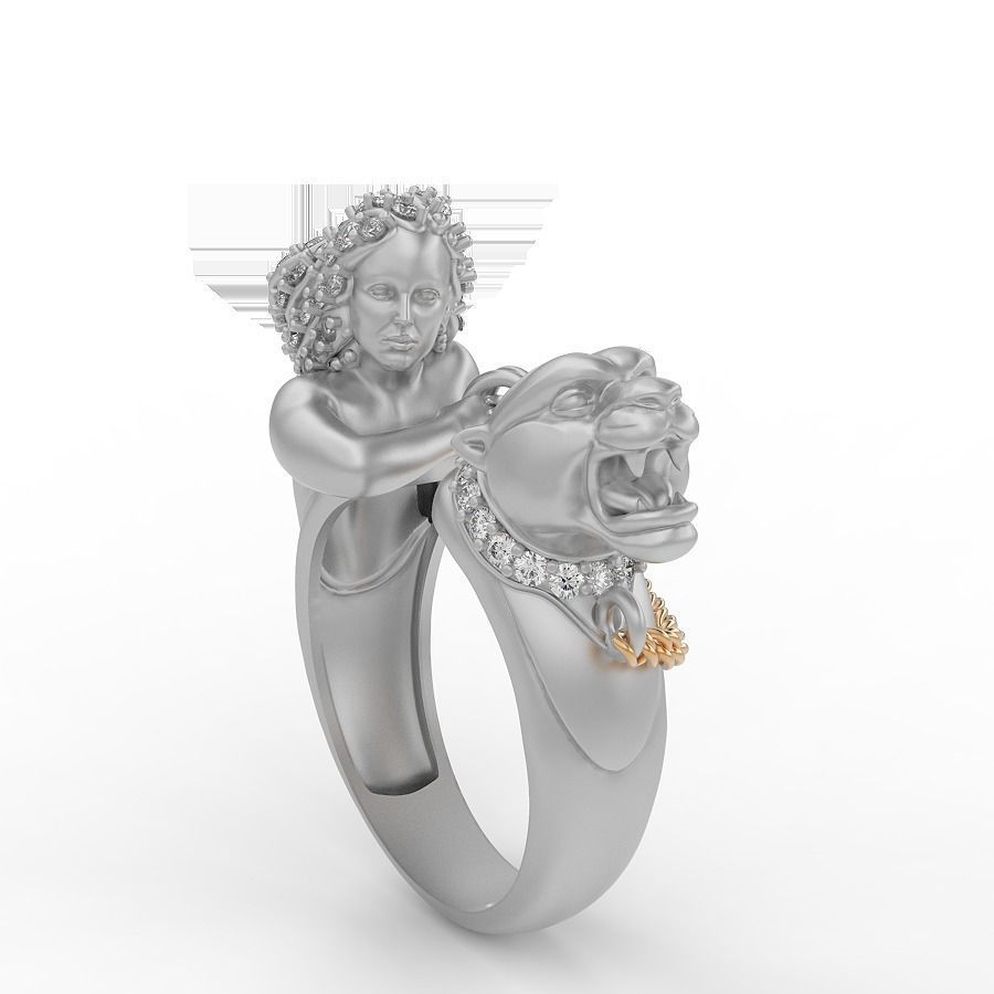 Tiger ring Silver Gold  Print 3D print model_2