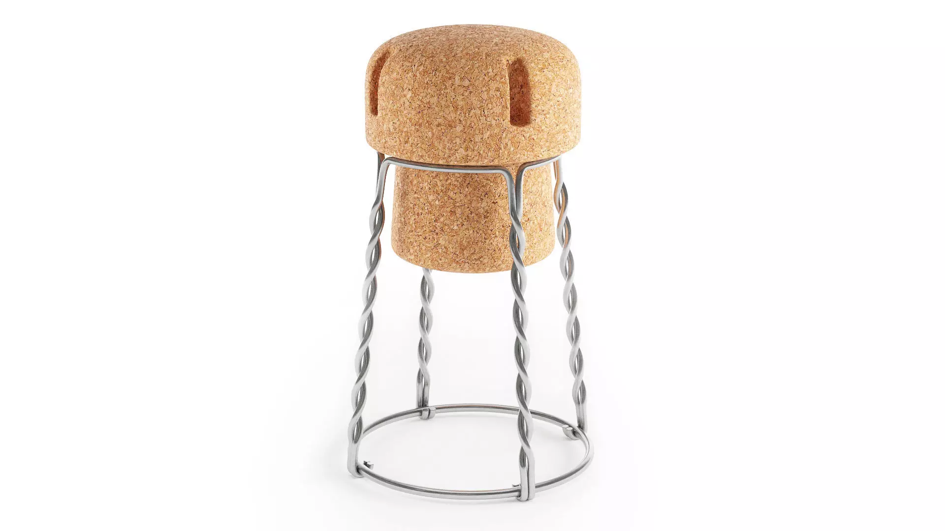 Cork stool 3D model_0