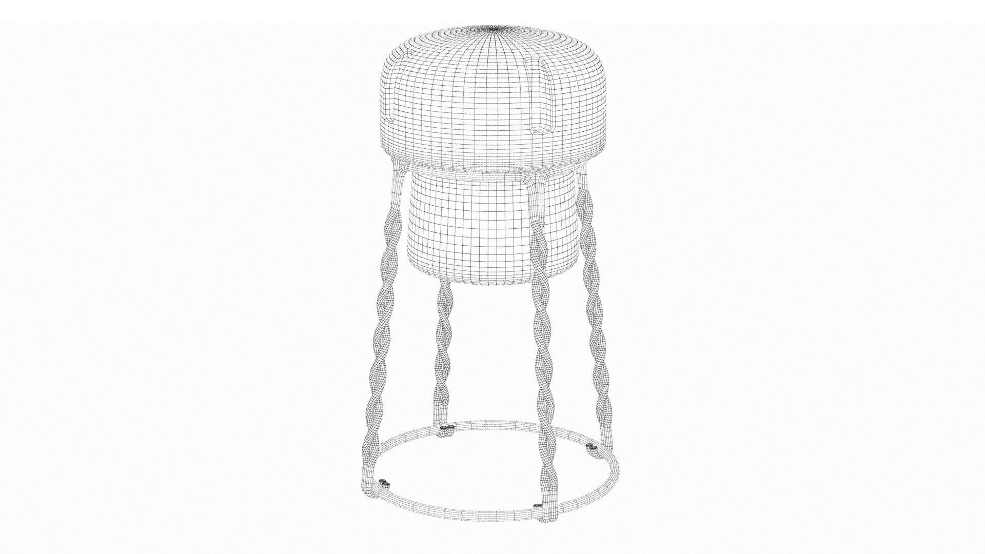 Cork stool 3D model_6