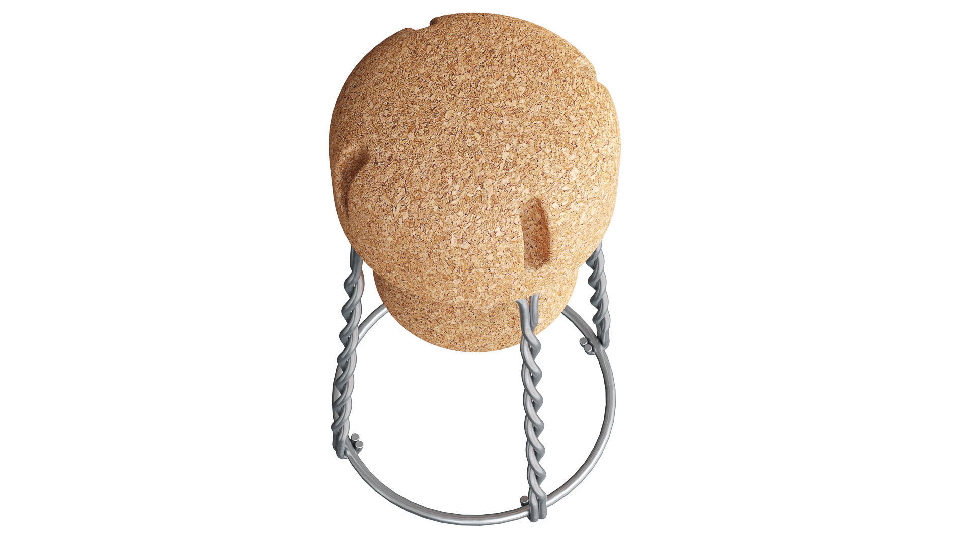 Cork stool 3D model_2