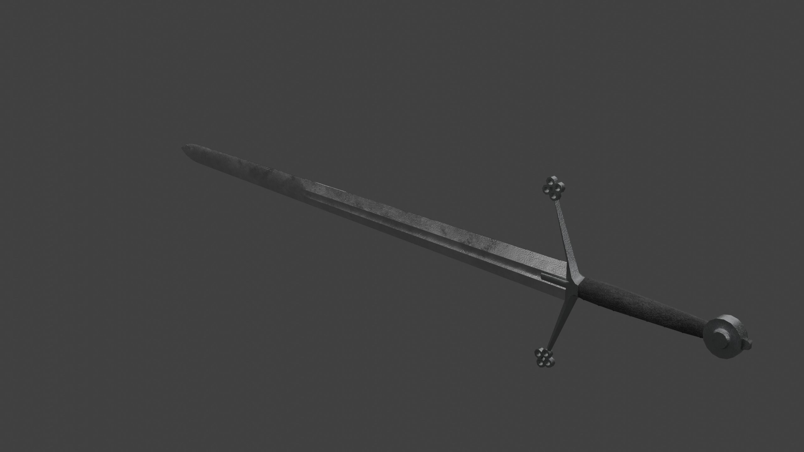 Two Handed Scottish Sword Claymore Low-poly 3D model_4