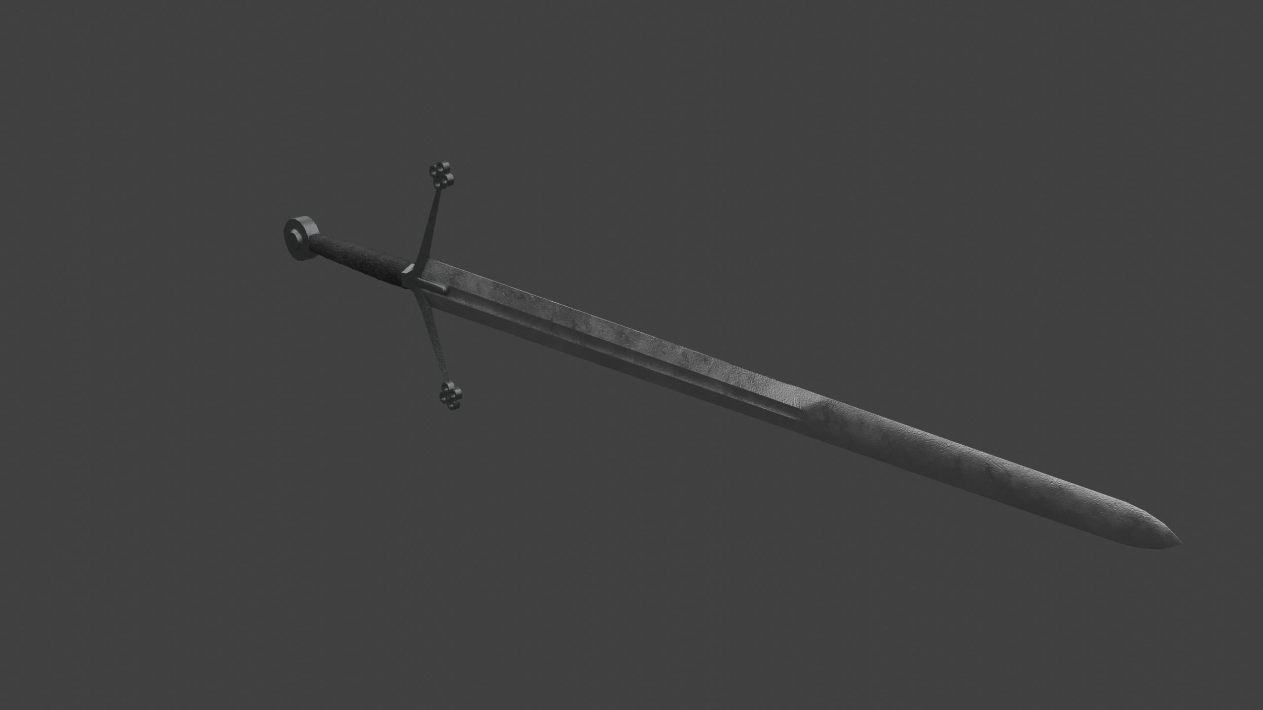 Two Handed Scottish Sword Claymore Low-poly 3D model_3