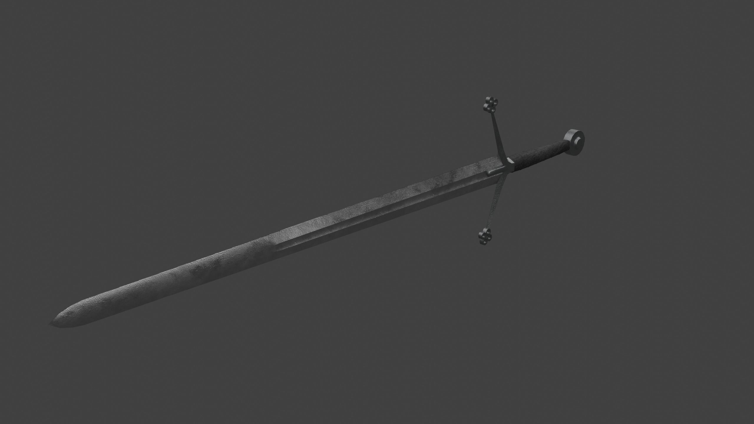 Two Handed Scottish Sword Claymore Low-poly 3D model_6