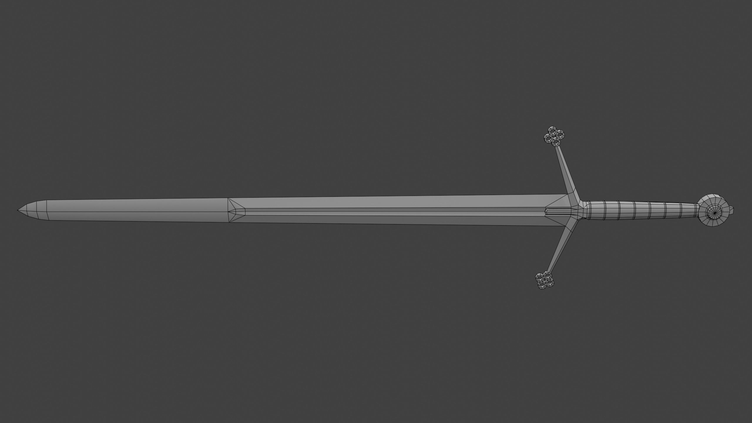 Two Handed Scottish Sword Claymore Low-poly 3D model_7