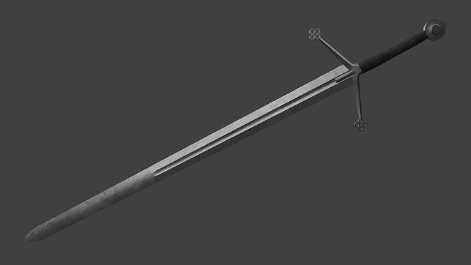 Two Handed Scottish Sword Claymore Low-poly 3D model