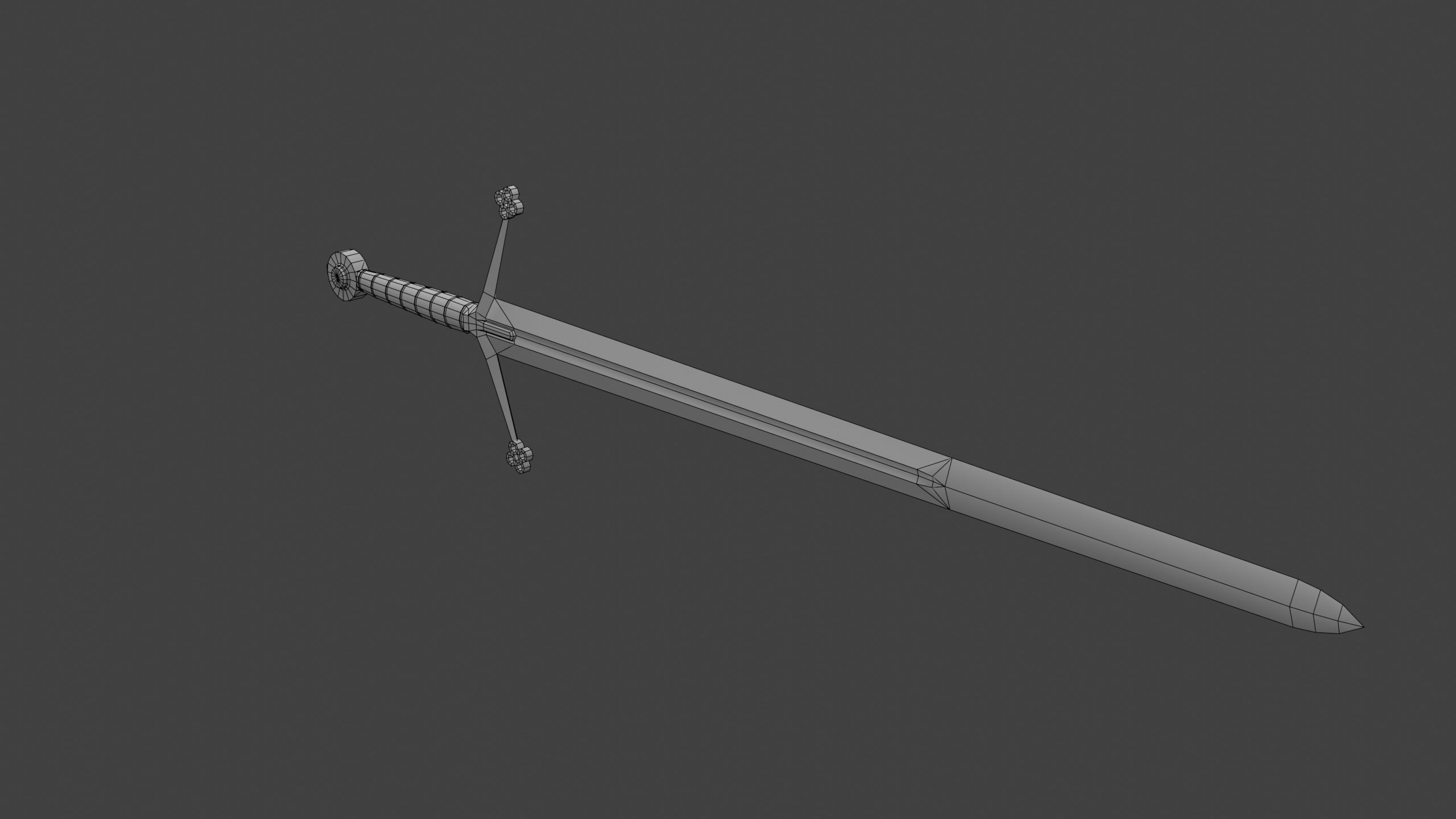 Two Handed Scottish Sword Claymore Low-poly 3D model_8