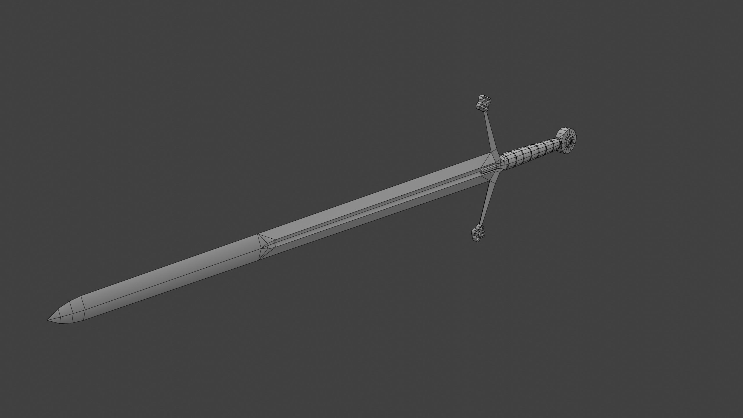 Two Handed Scottish Sword Claymore Low-poly 3D model_9