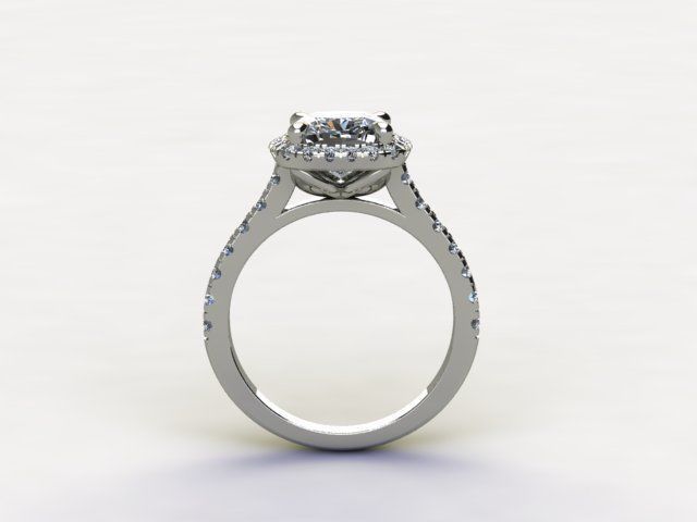 10058 cushion cut diamond engagement ring 3D print model_1