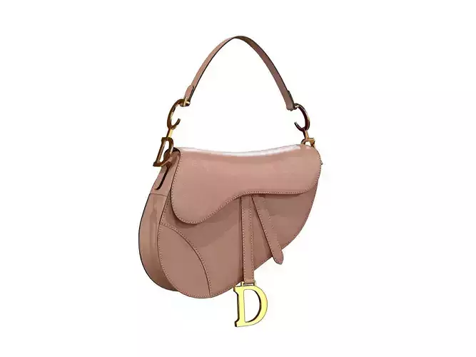 Dior Saddle Bag Blush Grained 3D model