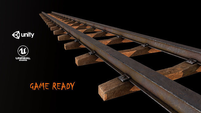 Old Railway Track2 Low-poly 3D model