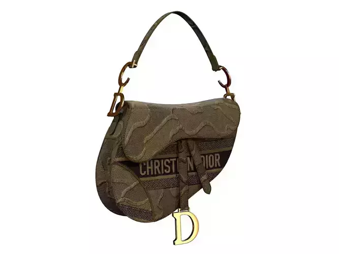 Dior Saddle Bag Green Camouflage 3D model