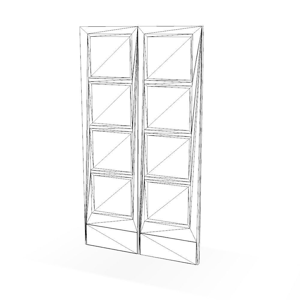 Old wooden doors Low-poly 3D model_4