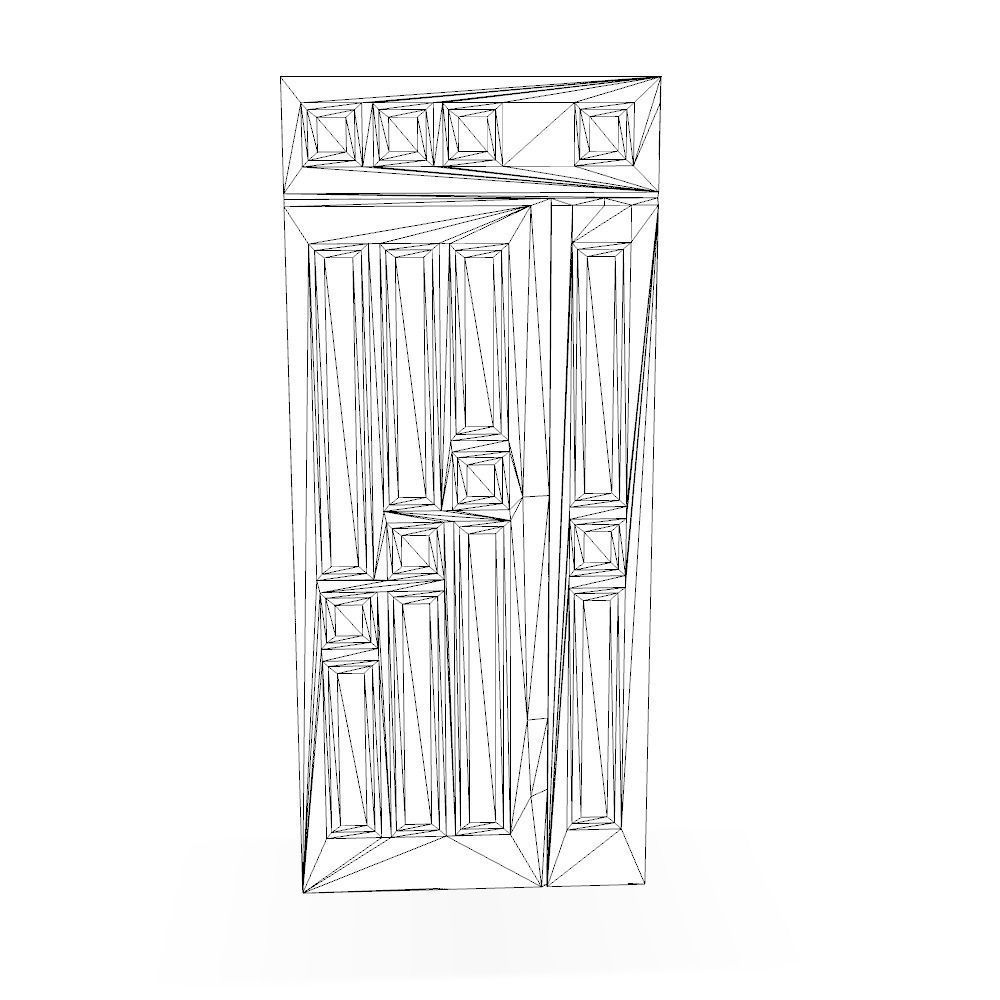 Old wooden doors Low-poly 3D model_12