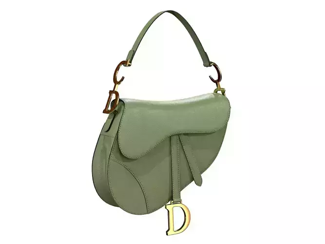 Dior Saddle Bag Mint Green Leather 3D model