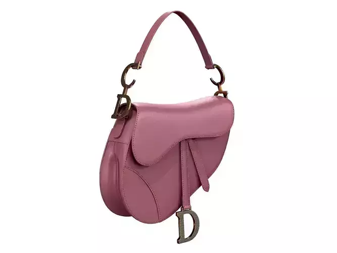 Dior Saddle Bag Pink Satin 3D model