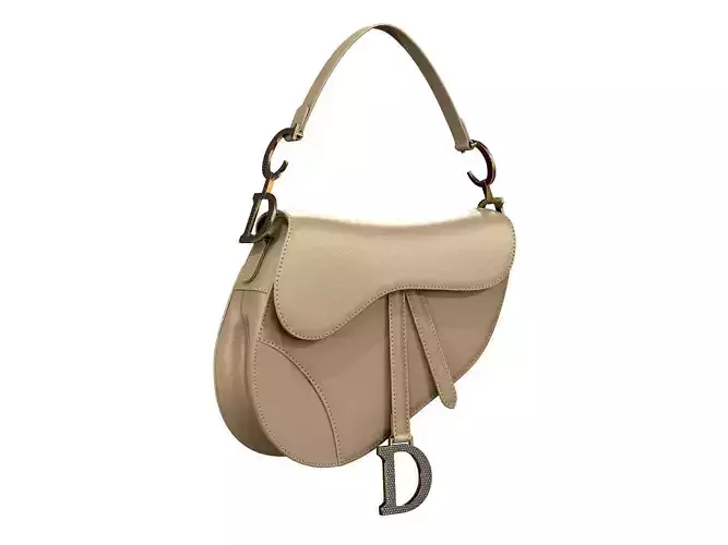 Dior Saddle Bag Sage Green Satin 3D model