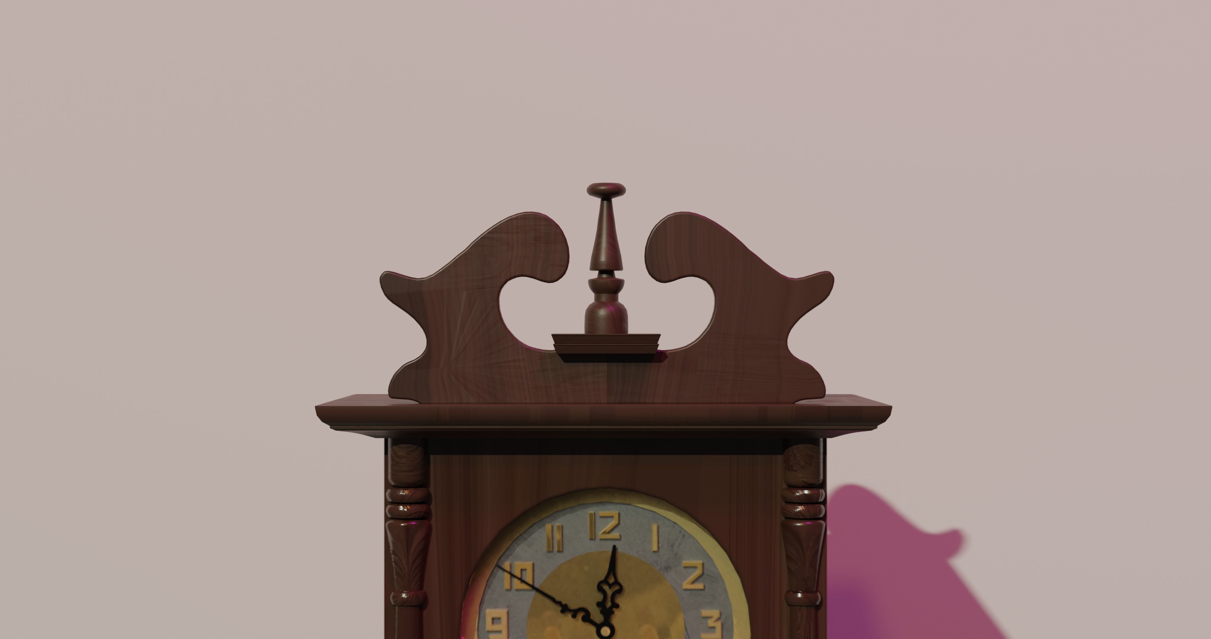 Antique winding clock  Free 3D model_3