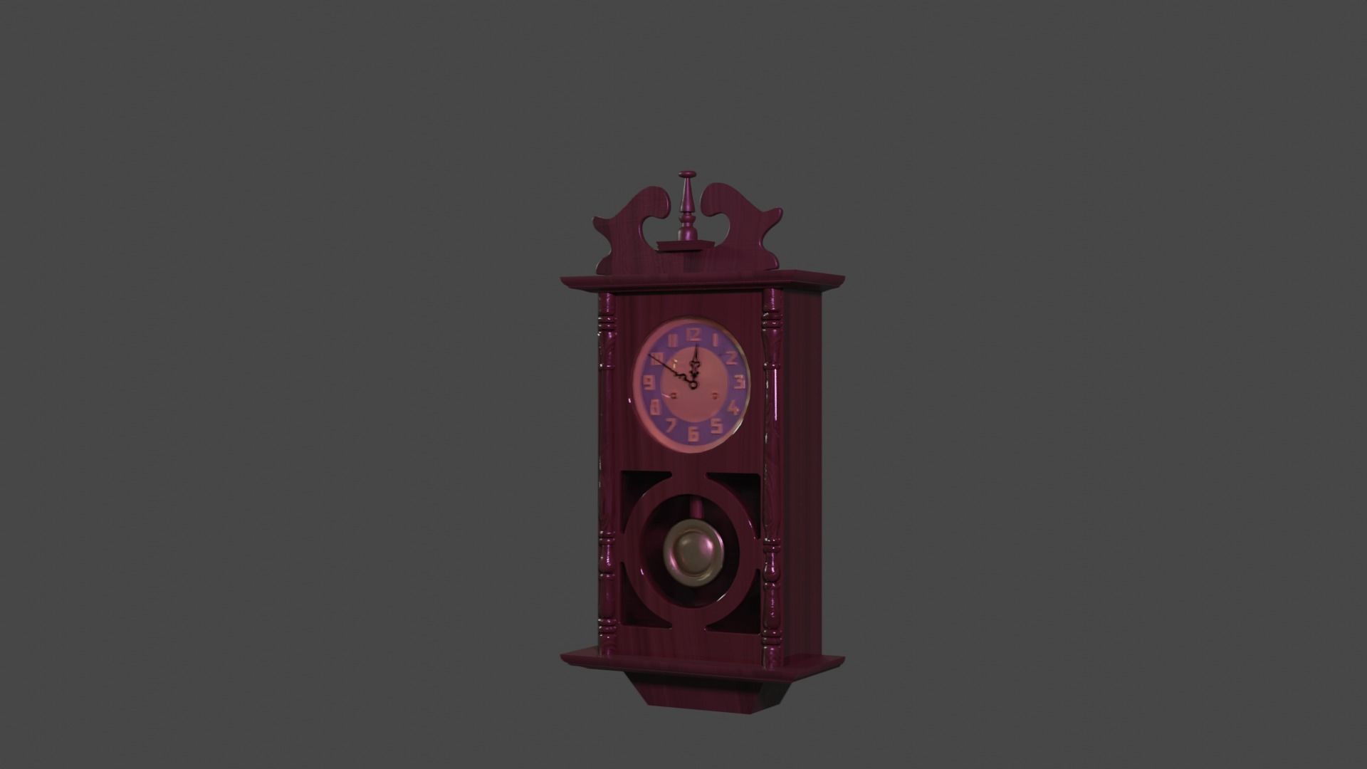 Antique winding clock  Free 3D model_1