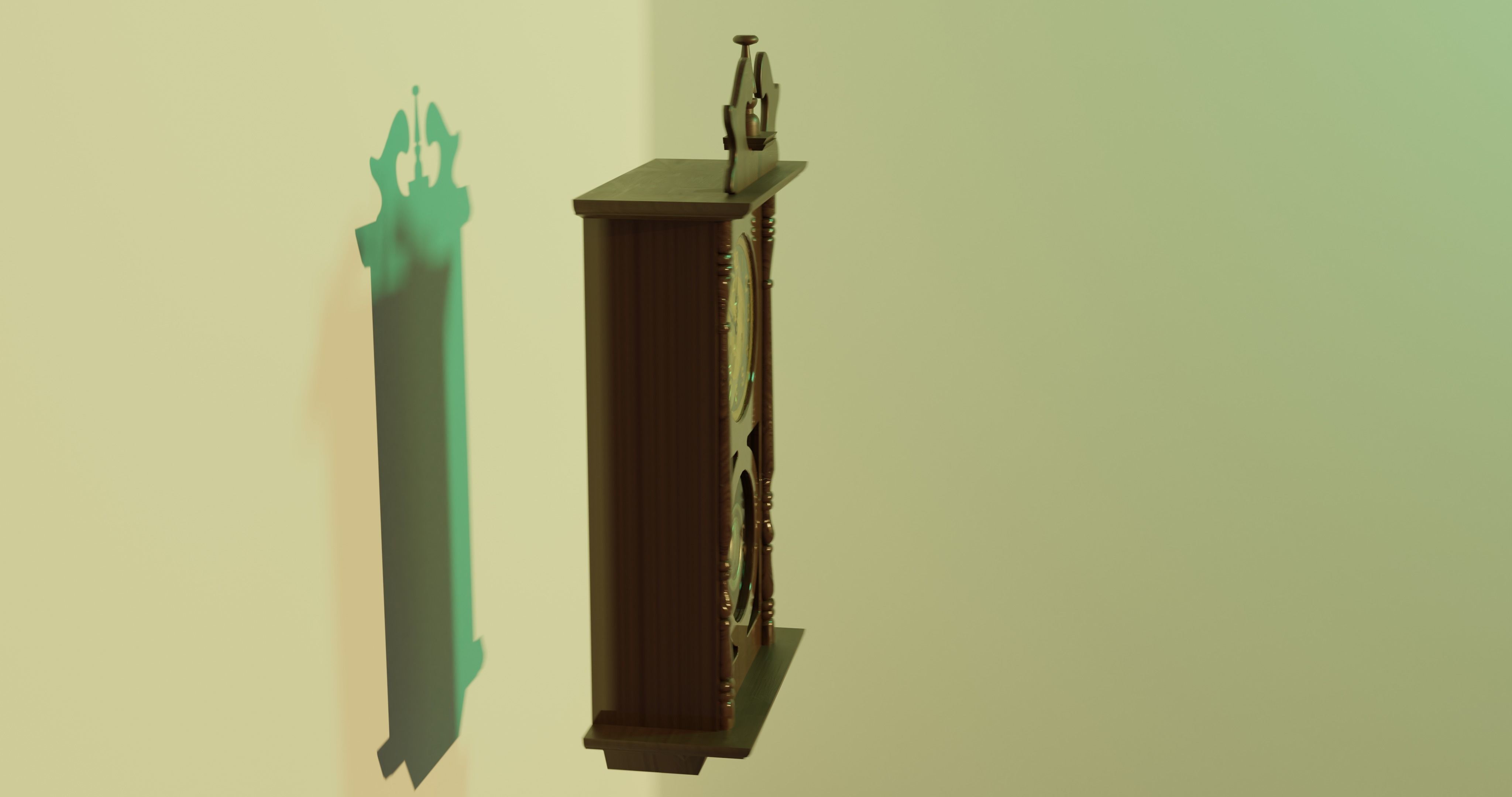 Antique winding clock  Free 3D model_5