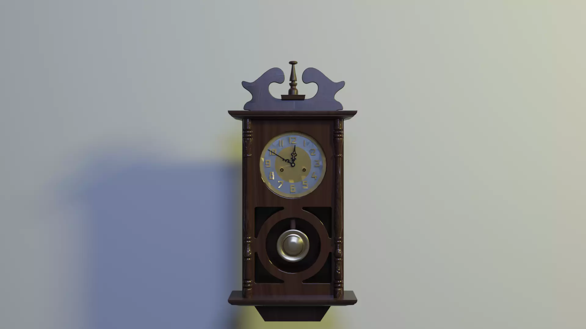 Antique winding clock  Free 3D model_0