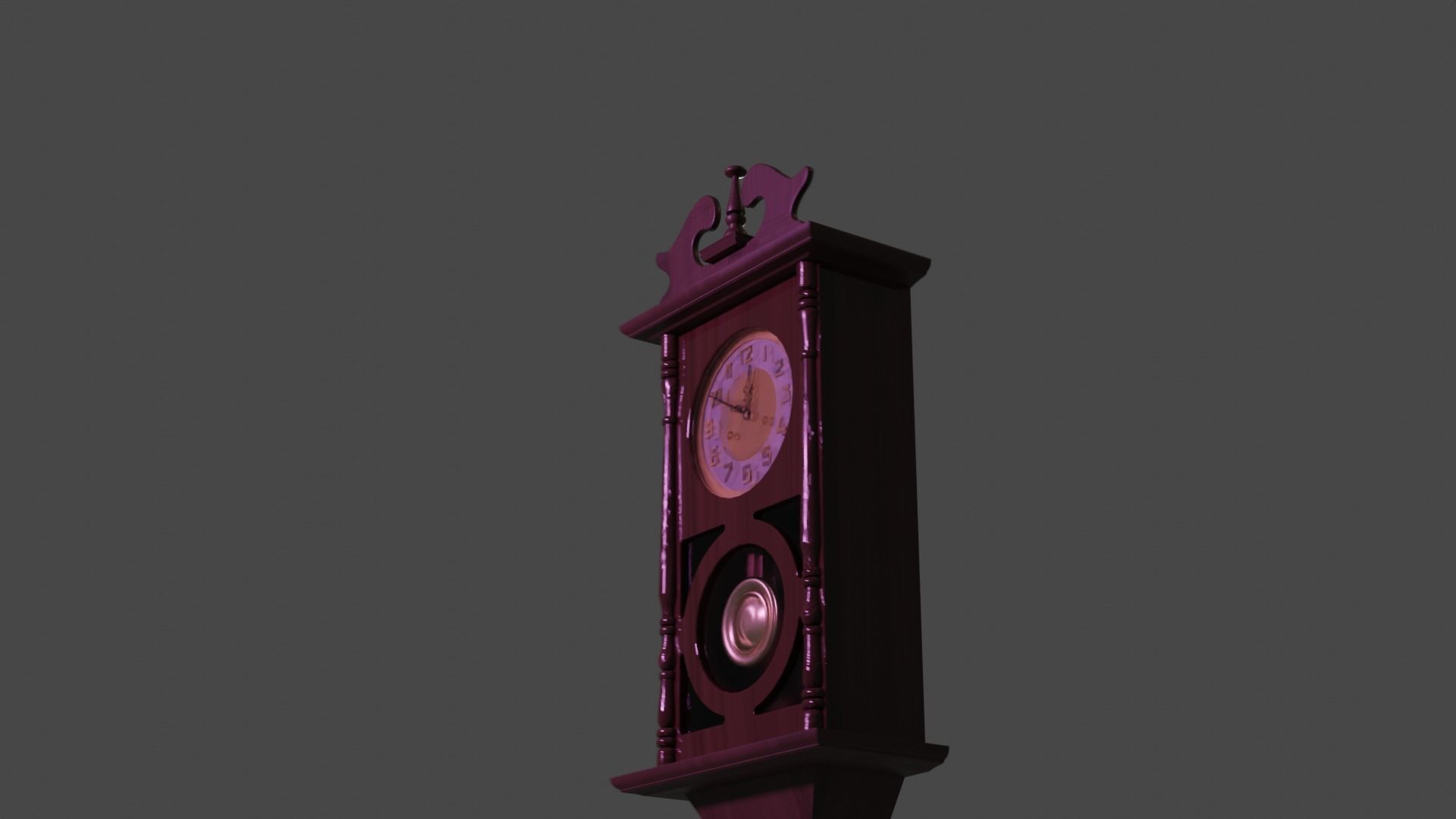 Antique winding clock  Free 3D model_2