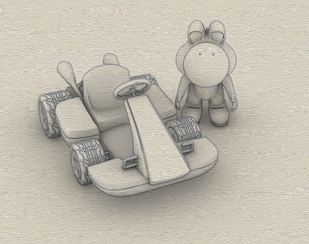 yoshi mario kart  3D print model