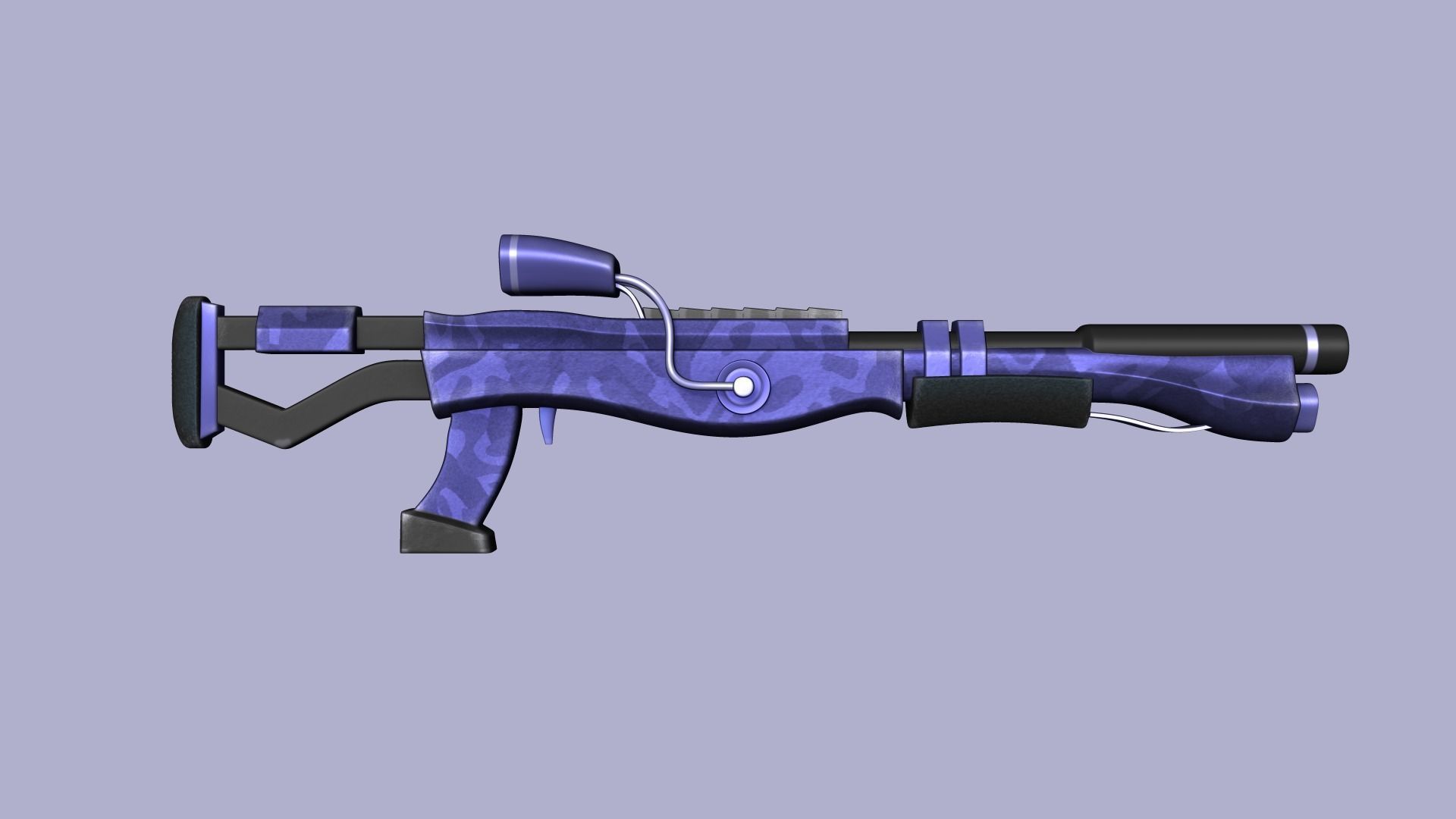 Sci-Fi Blue Camouflage Shotgun - Gun Weaponry Low-poly 3D model_5