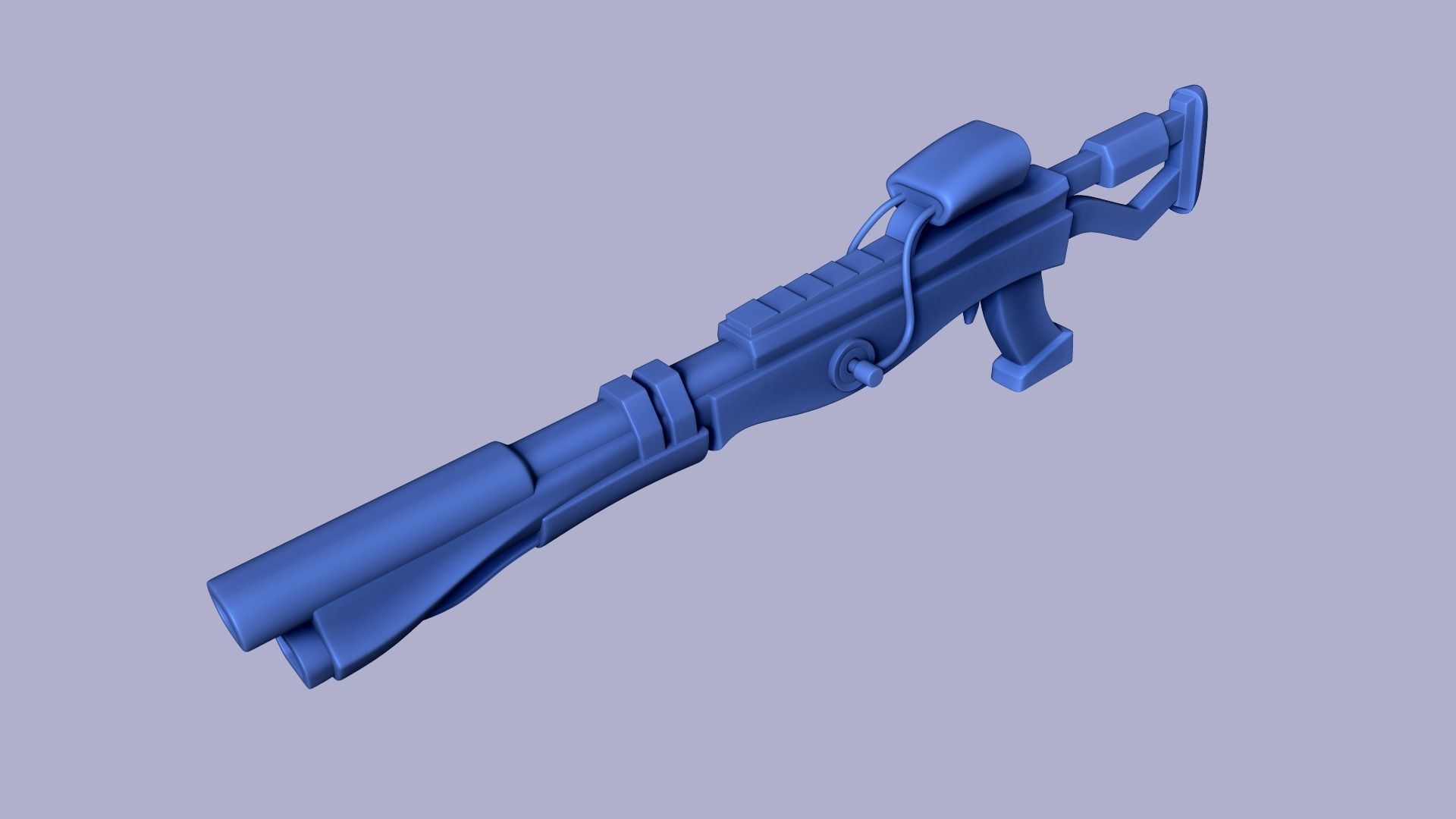 Sci-Fi Blue Camouflage Shotgun - Gun Weaponry Low-poly 3D model_1