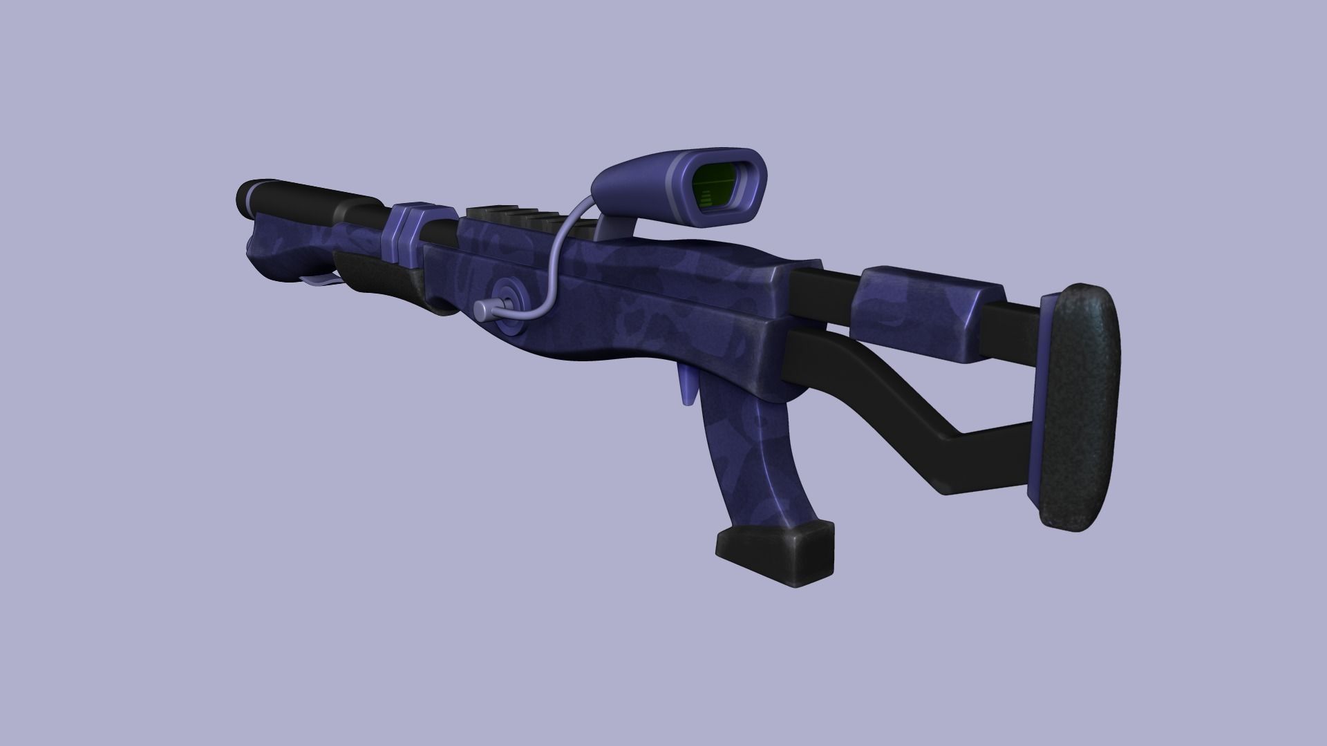 Sci-Fi Blue Camouflage Shotgun - Gun Weaponry Low-poly 3D model_4
