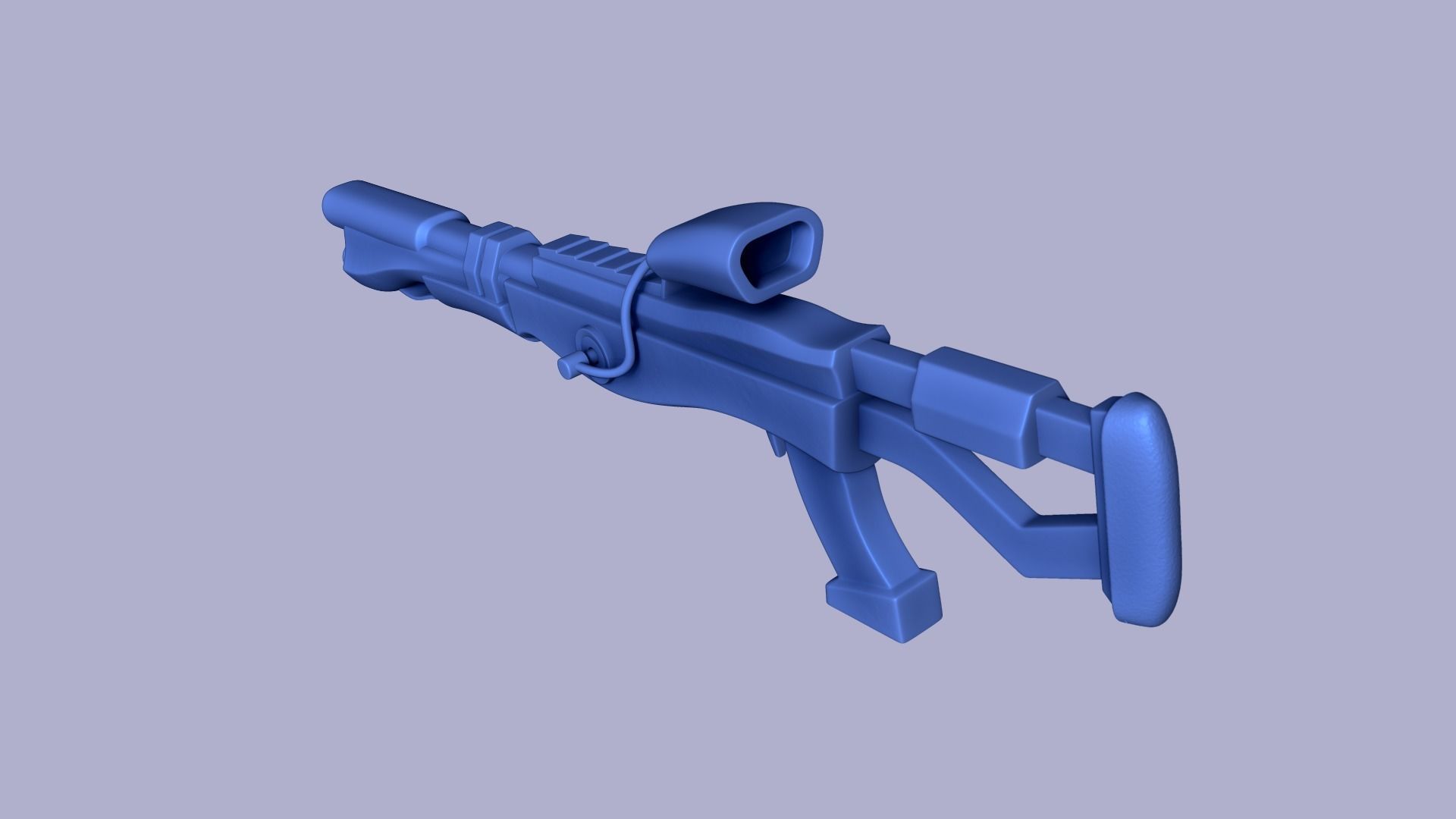 Sci-Fi Blue Camouflage Shotgun - Gun Weaponry Low-poly 3D model_9