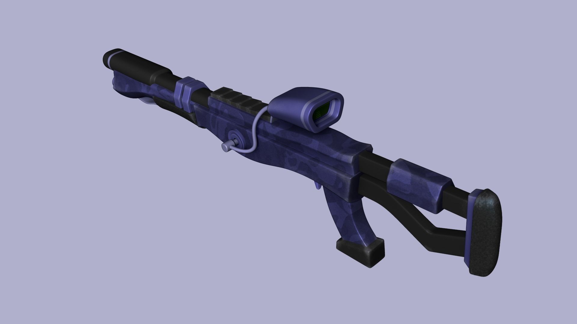 Sci-Fi Blue Camouflage Shotgun - Gun Weaponry Low-poly 3D model_3