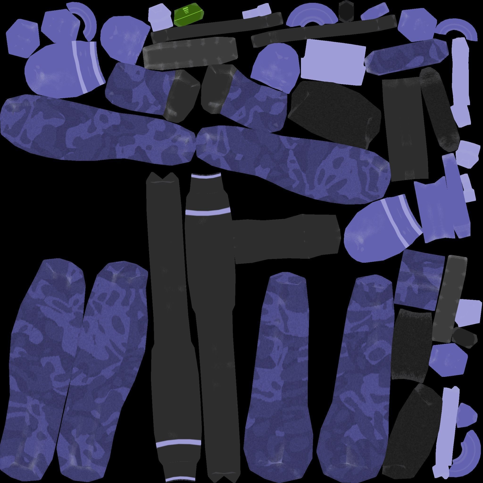 Sci-Fi Blue Camouflage Shotgun - Gun Weaponry Low-poly 3D model_19