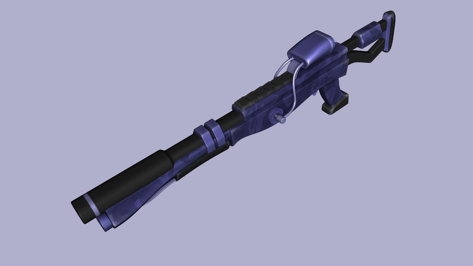 Sci-Fi Blue Camouflage Shotgun - Gun Weaponry Low-poly 3D model_2