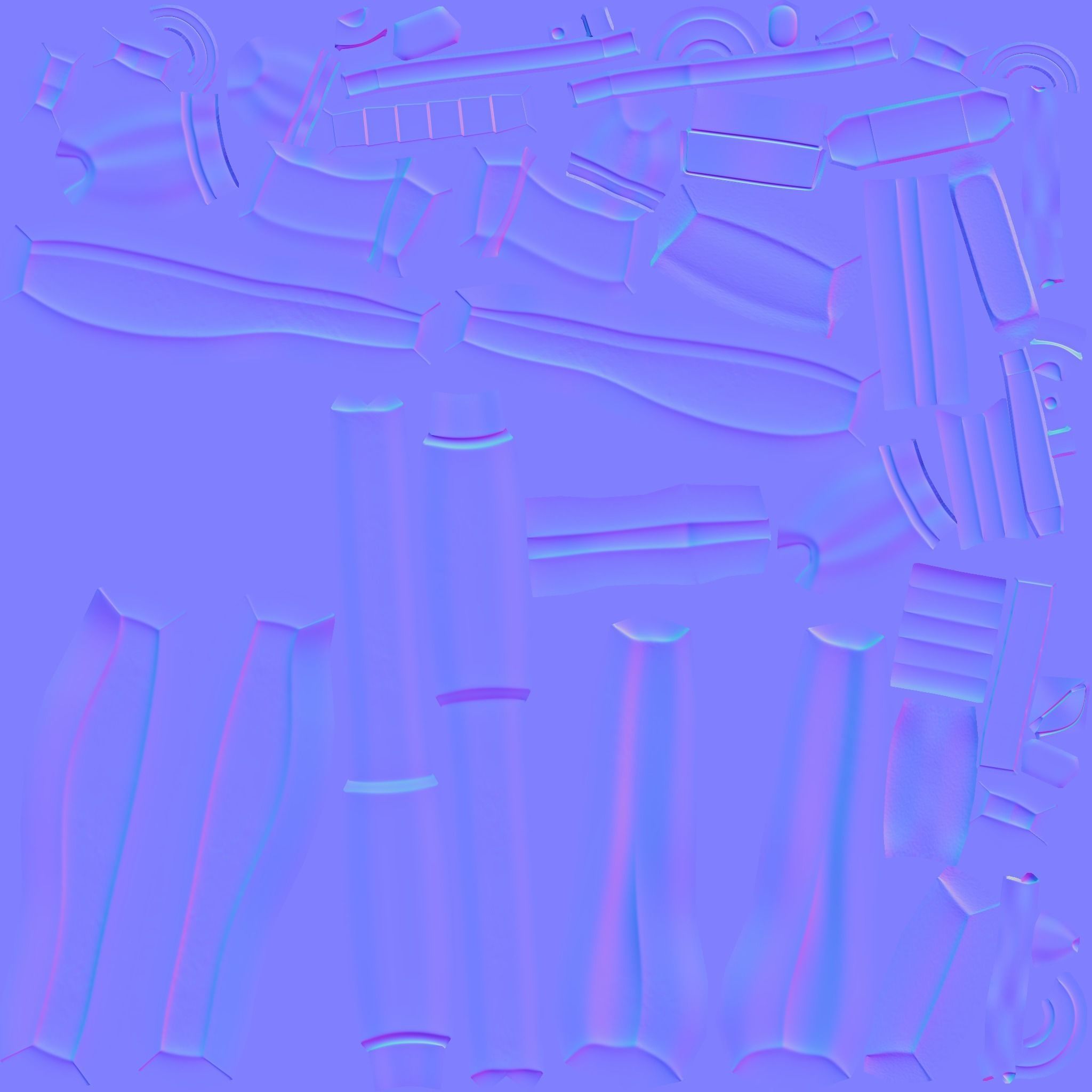 Sci-Fi Blue Camouflage Shotgun - Gun Weaponry Low-poly 3D model_17