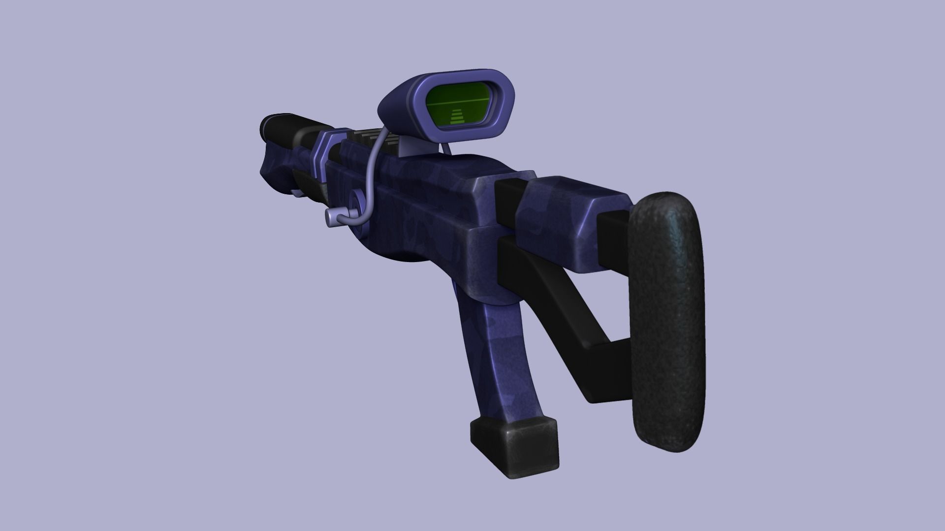 Sci-Fi Blue Camouflage Shotgun - Gun Weaponry Low-poly 3D model_6