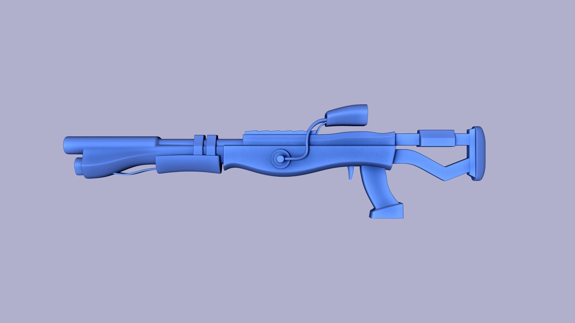 Sci-Fi Blue Camouflage Shotgun - Gun Weaponry Low-poly 3D model_8