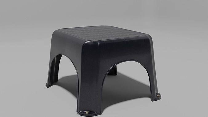 Plastic Step Stool  Low-poly 3D model
