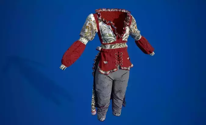 Harley Quinn costume Low-poly 3D model