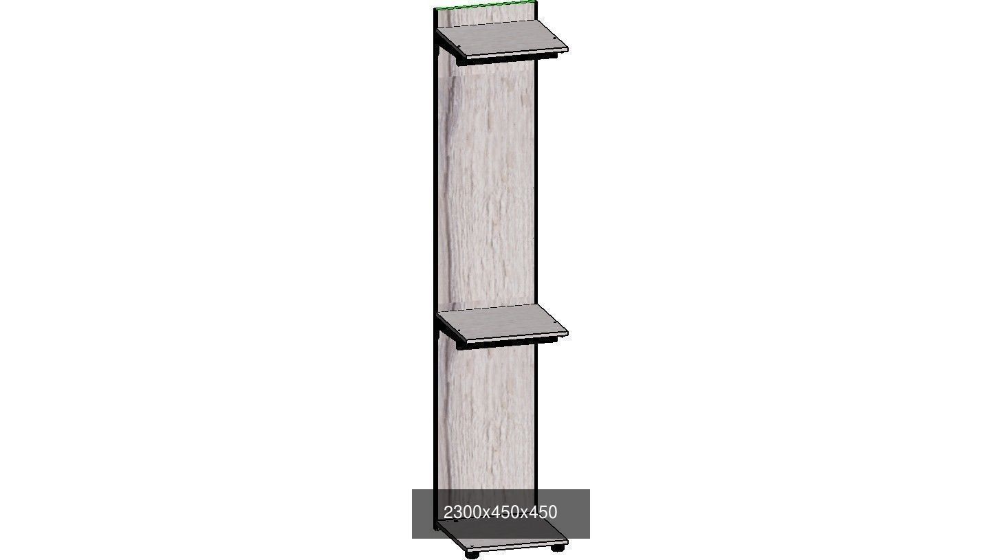 wardrobe set shelving unit with two shelves 3D Model Collection_21