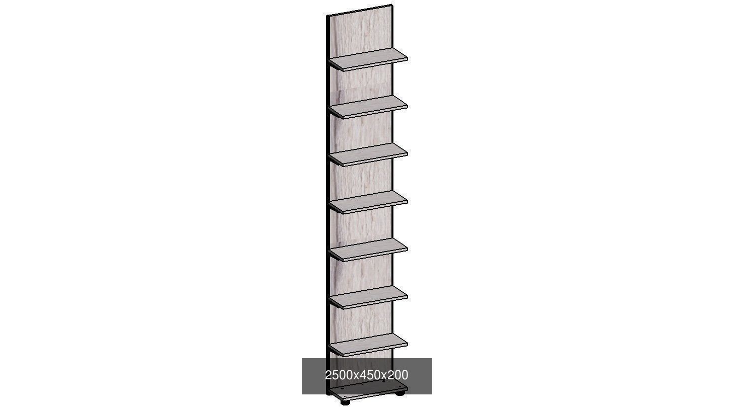 wardrobe set shelving unit with two shelves 3D Model Collection_16
