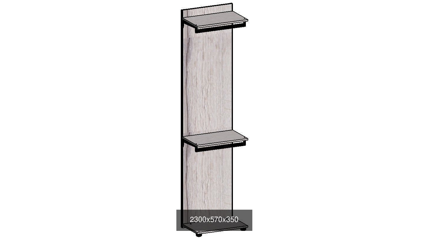 wardrobe set shelving unit with two shelves 3D Model Collection_20