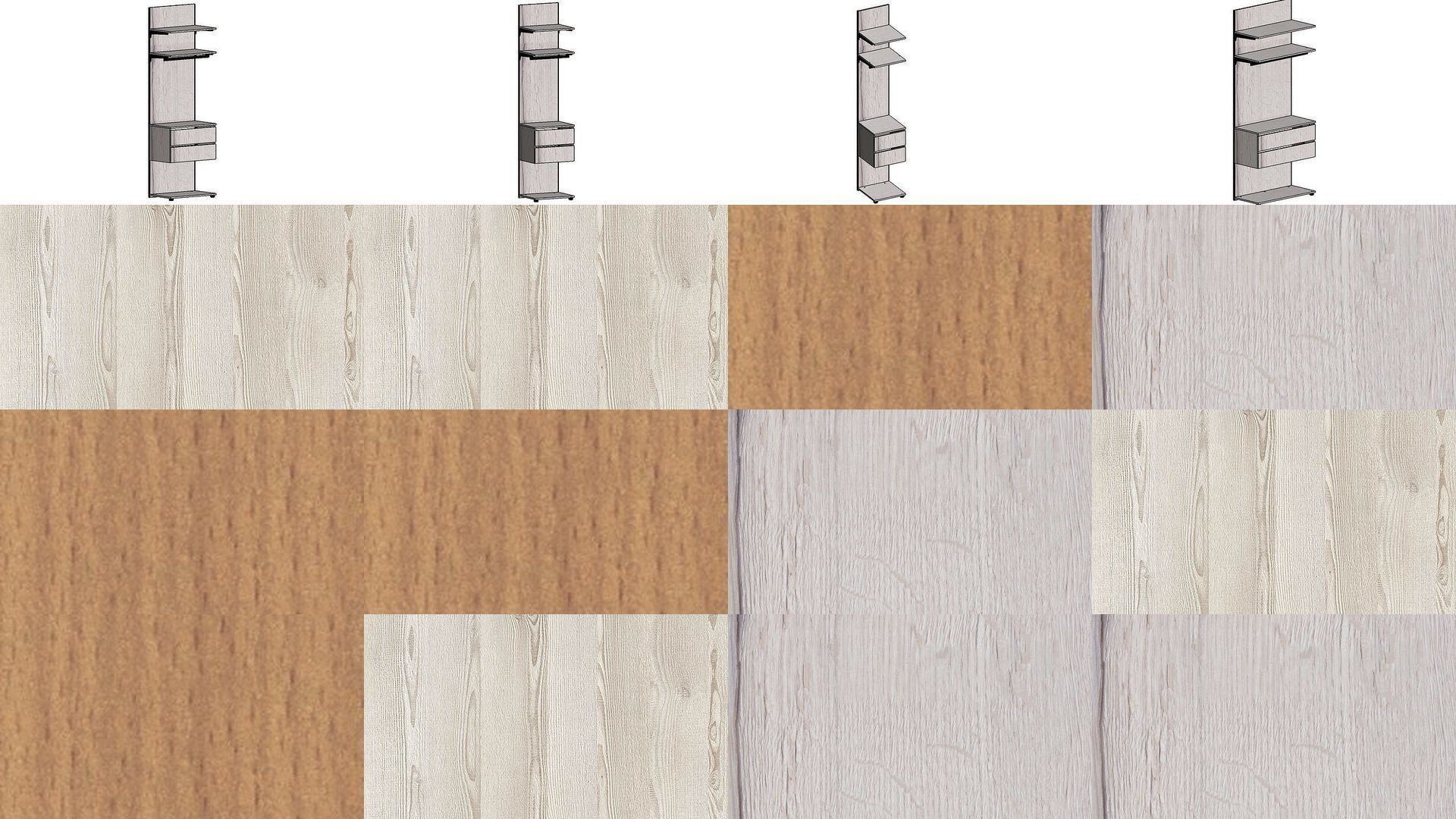 wardrobe set shelving unit with two shelves 3D Model Collection_3