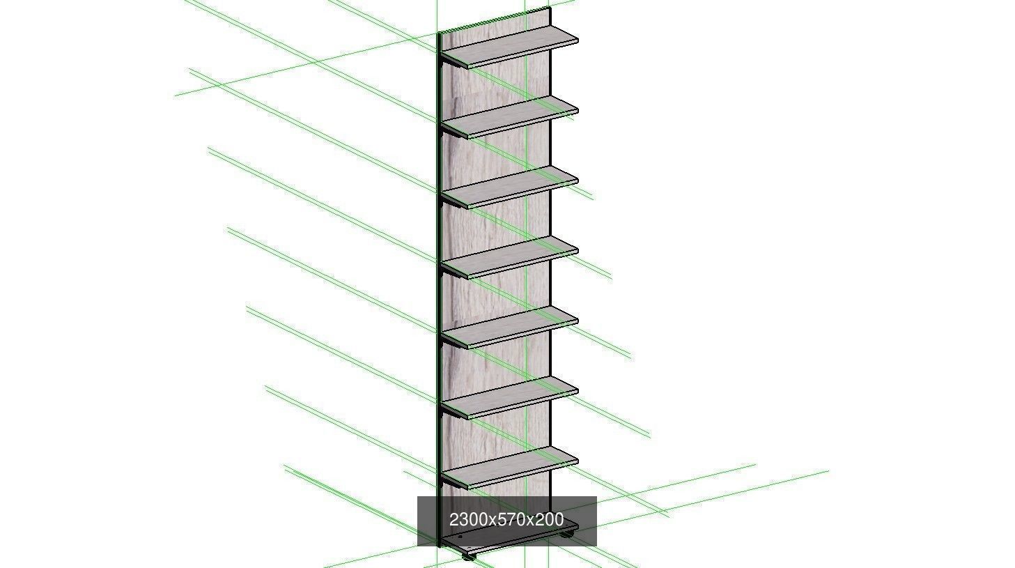 wardrobe set shelving unit with two shelves 3D Model Collection_7