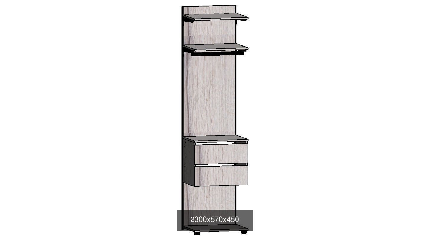 wardrobe set shelving unit with two shelves 3D Model Collection_34