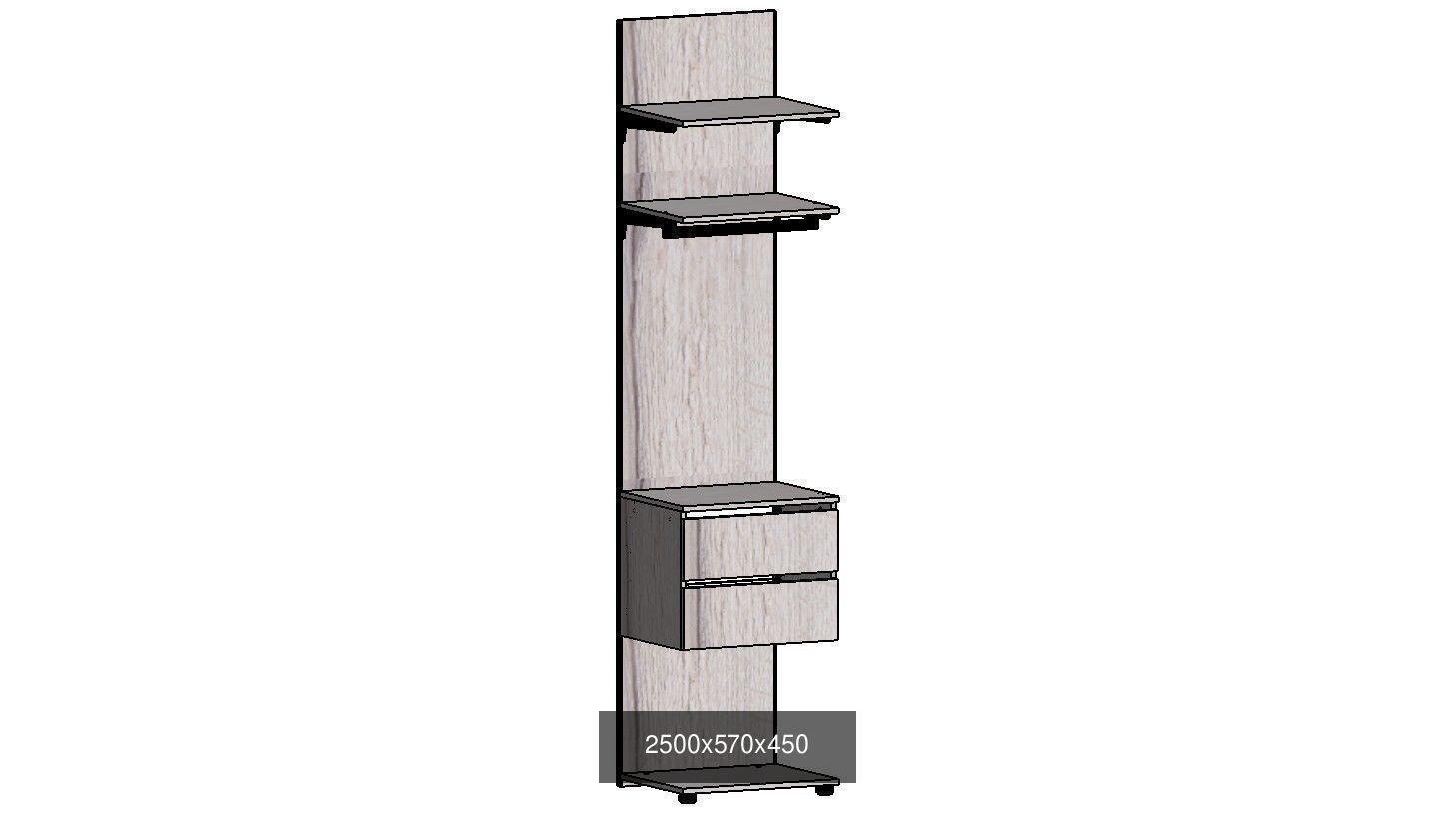 wardrobe set shelving unit with two shelves 3D Model Collection_38