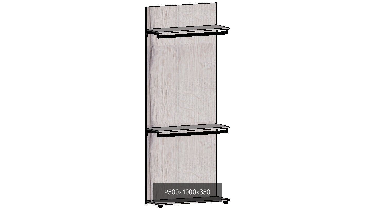 wardrobe set shelving unit with two shelves 3D Model Collection_29