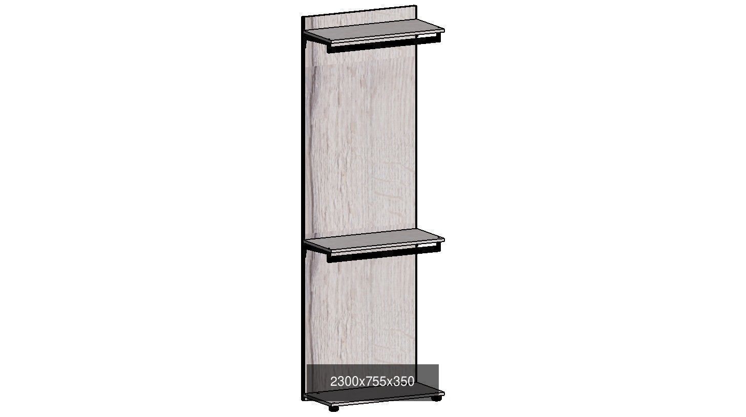 wardrobe set shelving unit with two shelves 3D Model Collection_18