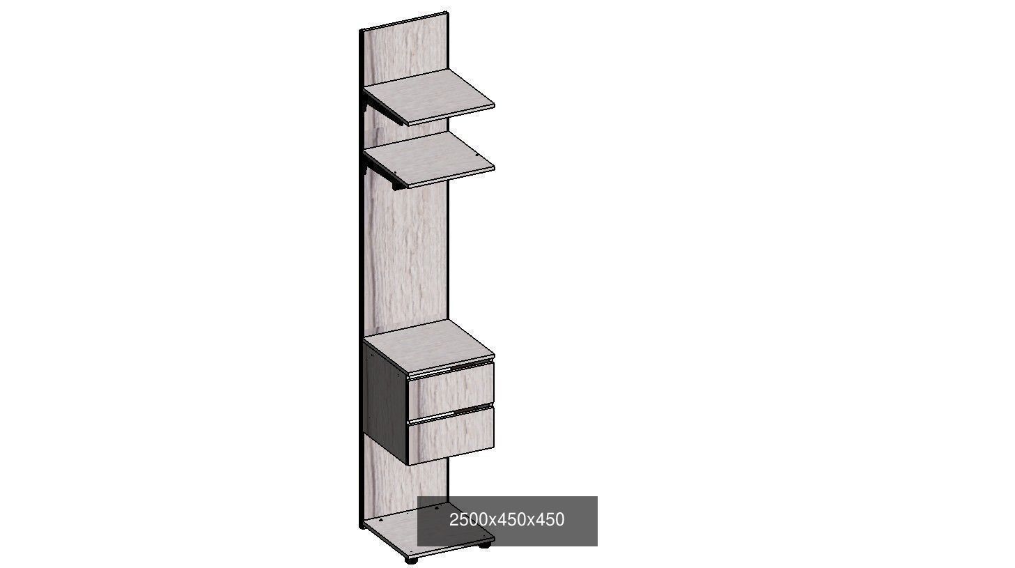 wardrobe set shelving unit with two shelves 3D Model Collection_39