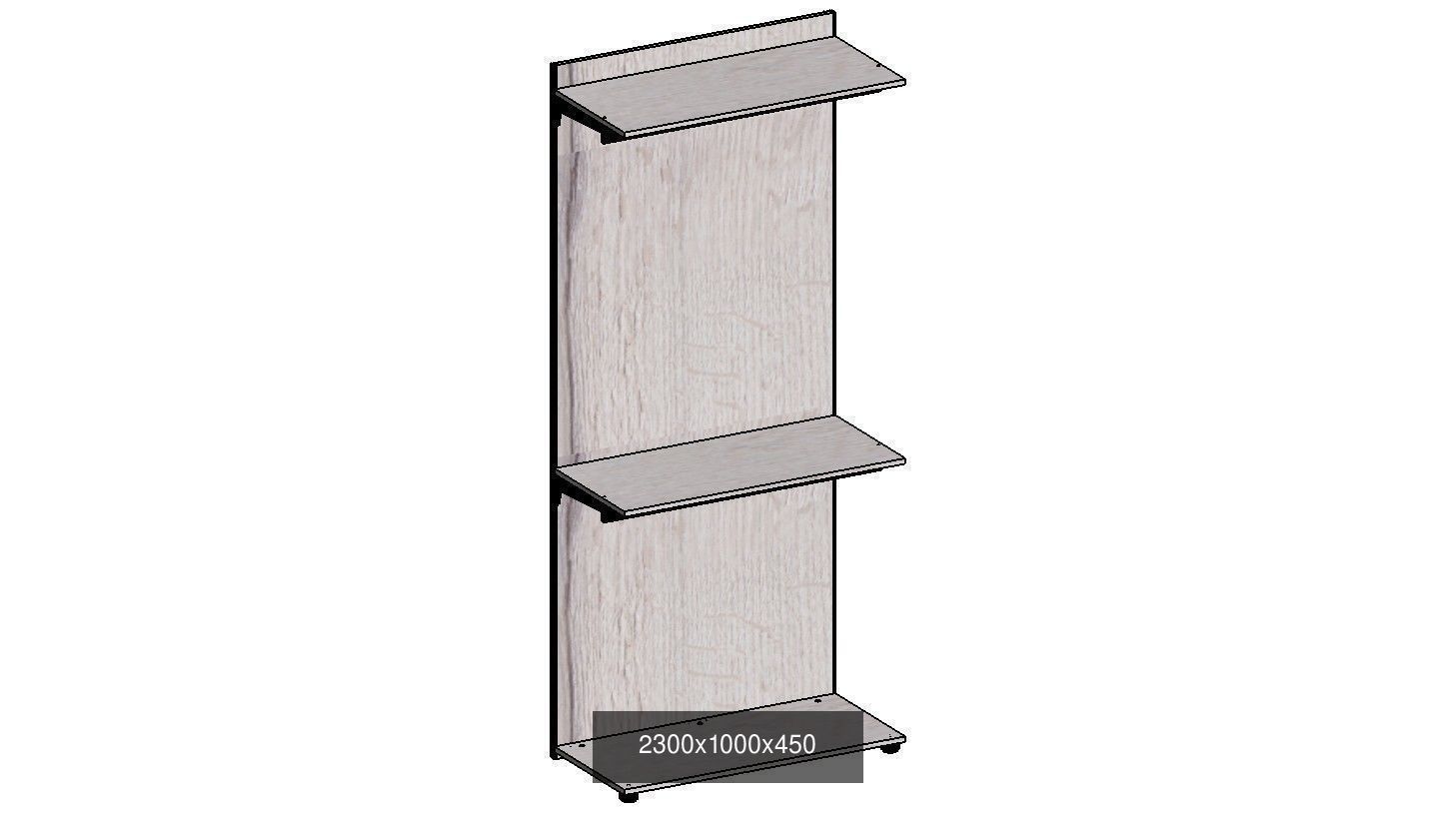 wardrobe set shelving unit with two shelves 3D Model Collection_23