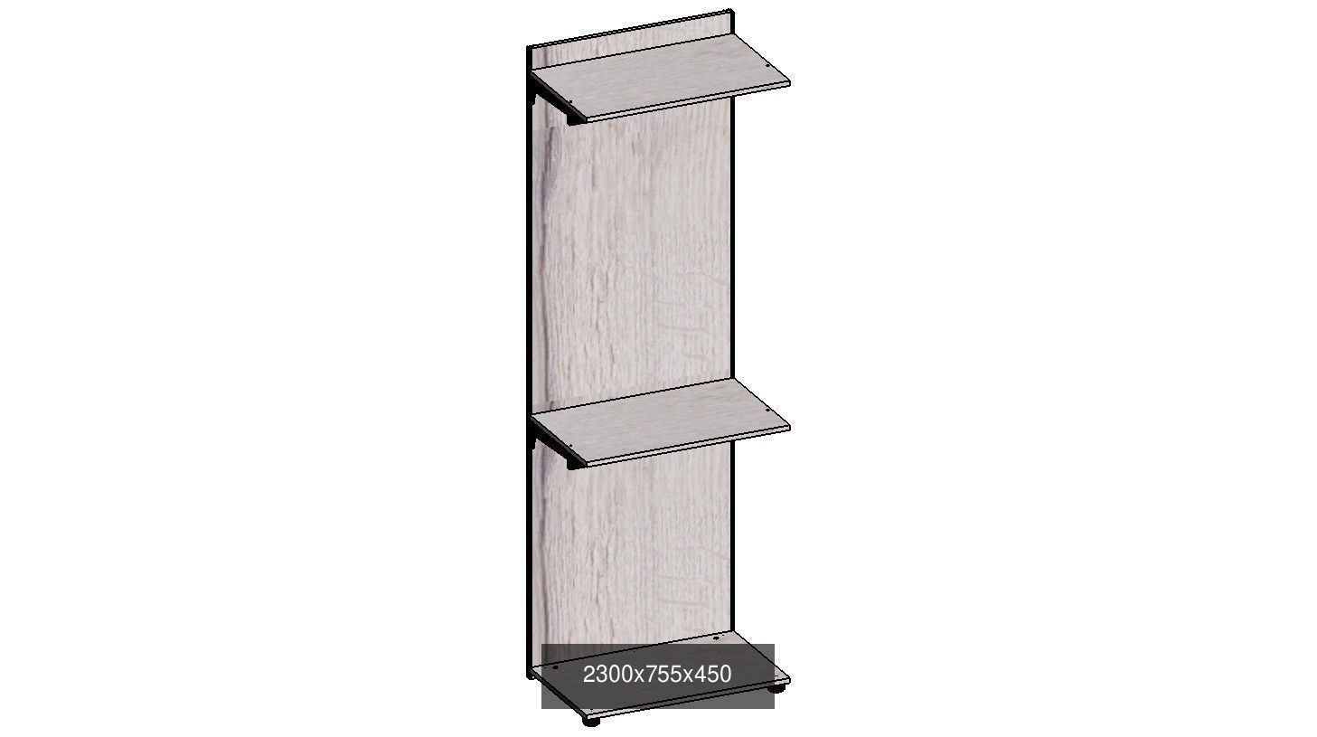 wardrobe set shelving unit with two shelves 3D Model Collection_17